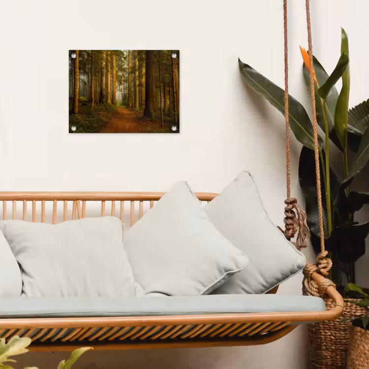 Bos - Natuur - Bomen - Landschap - Bladeren tuinposter los doek klein -sfeer7
