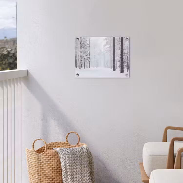 Bos - Sneeuw - Pad - Winter - Stilte tuinposter los doek klein -sfeer8