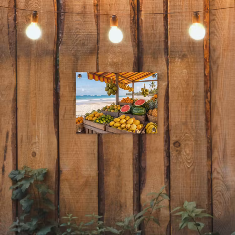 Garden Poster - Fruit - Beach - Tropical - Fruit - Strand - Tropisch tuinposter los doek klein