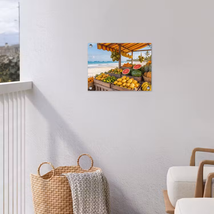Garden Poster - Fruit - Beach - Tropical - Fruit - Strand - Tropisch tuinposter los doek klein