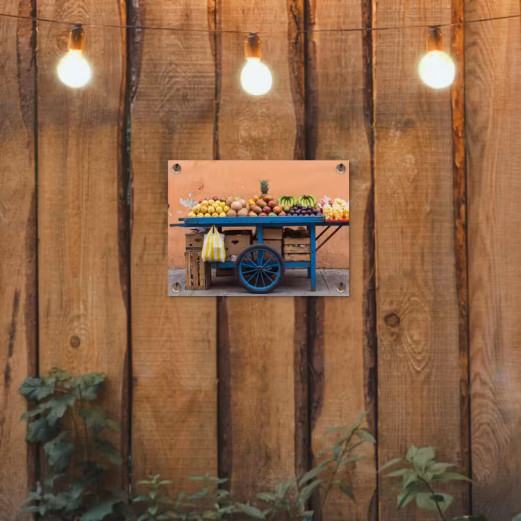 Garden Poster - Fruit - Cart - Street - Fruit - Kar - Straat tuinposter los doek klein