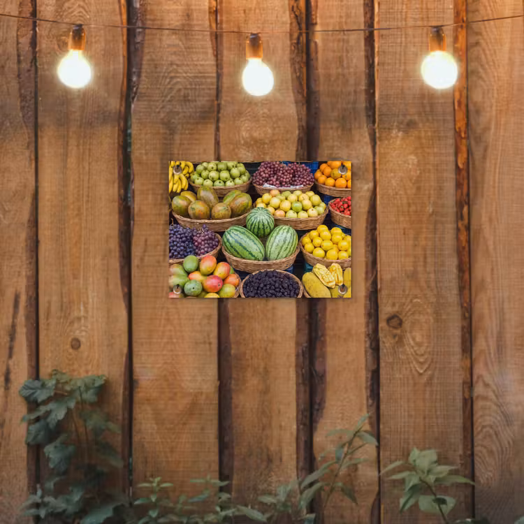 Garden Poster - Fruit - Market - Colorful - Fruit - Markt - Kleurrijk tuinposter los doek klein