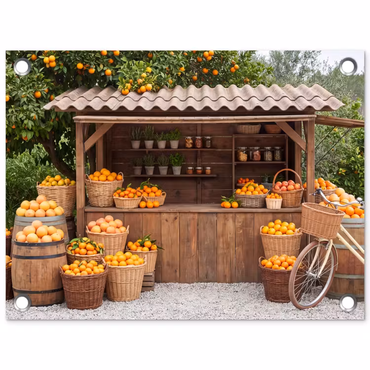 Garden Poster - Fruit - Market - Rural - Fruit - Markt - Landelijk tuinposter los doek klein