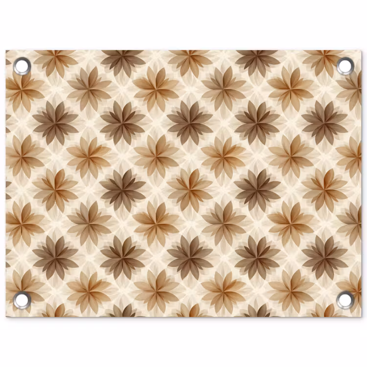 Geografisch - Patroon - Bruin tuinposter los doek klein 239 -3d