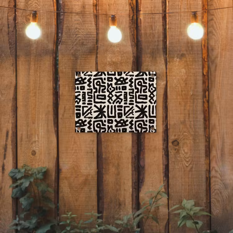 Geometrisch - Figuren - Zwart tuinposter los doek klein 239 -sfeer1