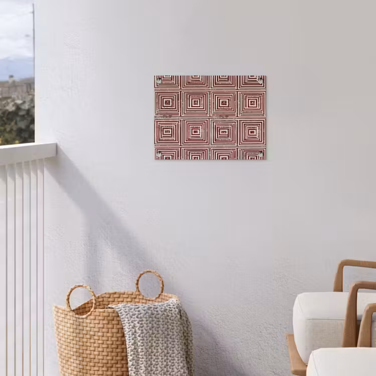 Geometrisch - Patroon - Rood tuinposter los doek klein 239 -sfeer8