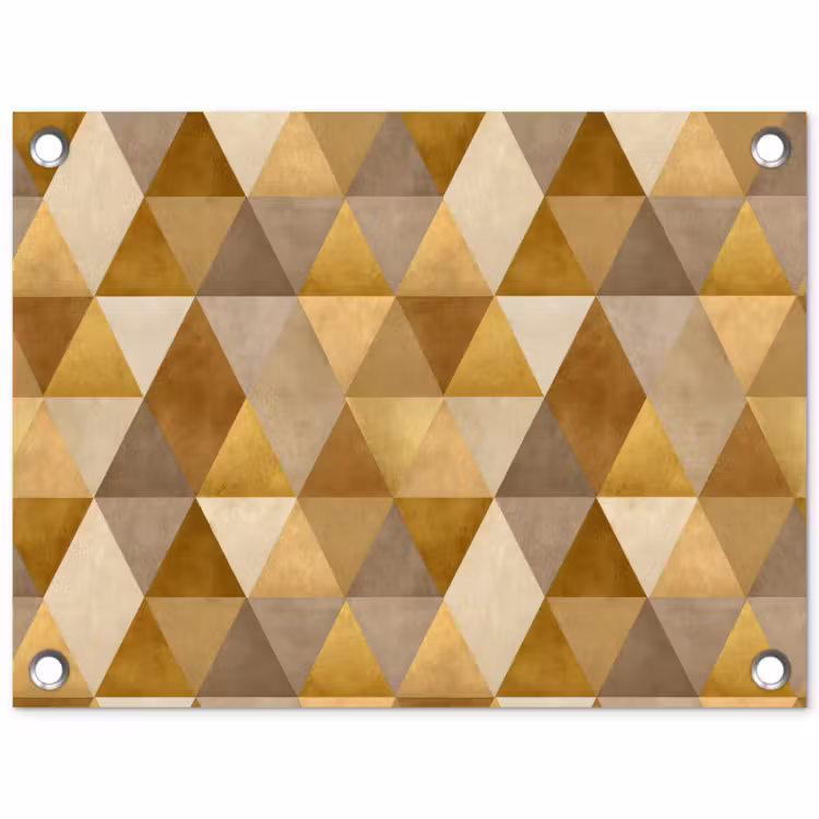 Geometrisch - Driehoek - Goud tuinposter los doek klein 239 -3d