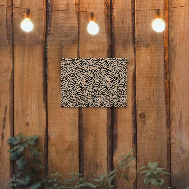 Giraf - Zebra - Motief - Bruin tuinposter los doek klein 239 -sfeer1