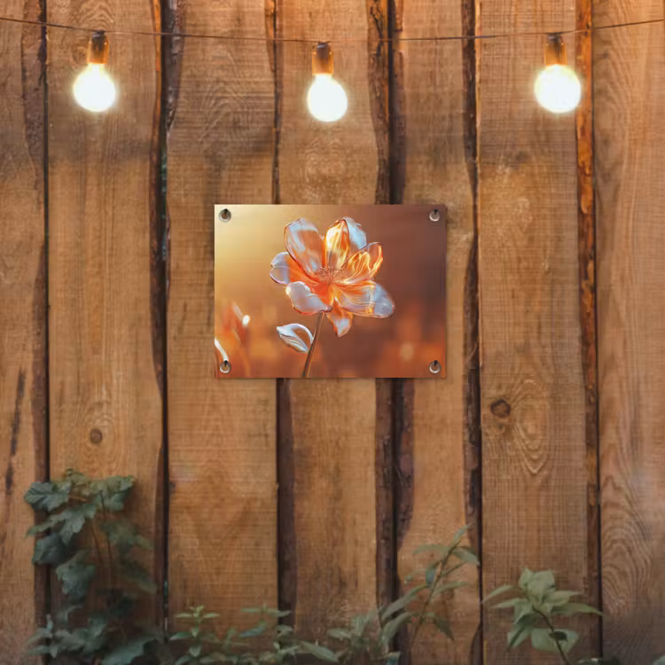 Glazen - Bloem - Zonlicht tuinposter los doek klein -sfeer1