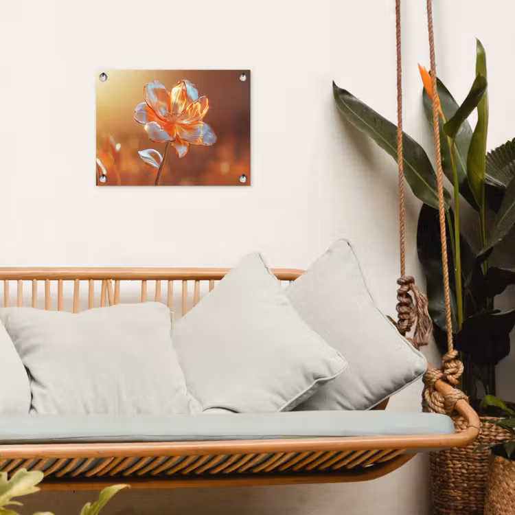 Glazen - Bloem - Zonlicht tuinposter los doek klein -sfeer7