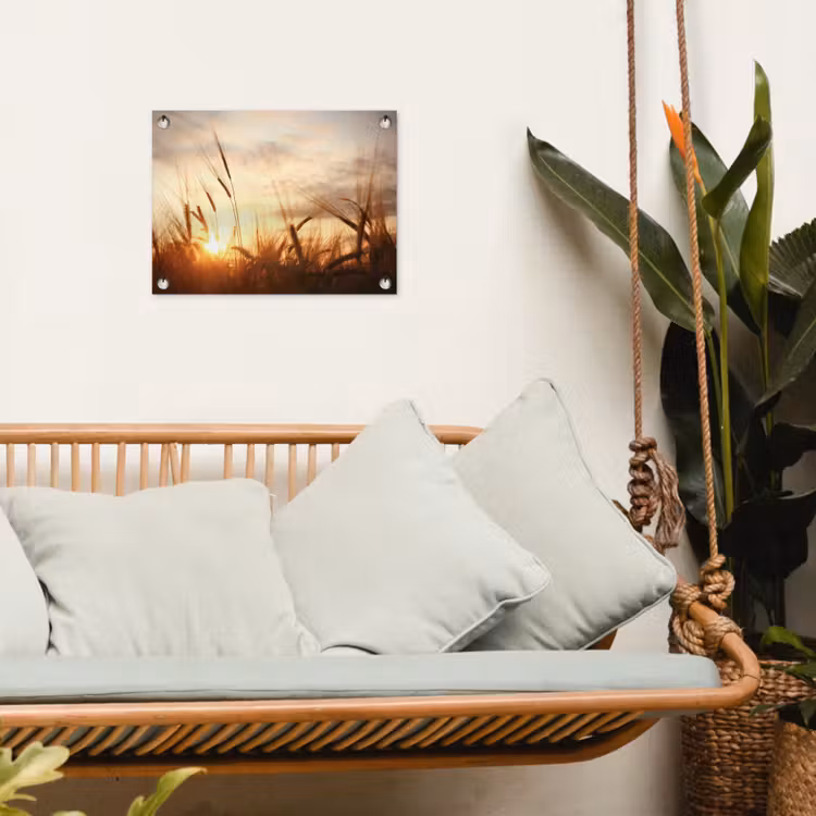 Gouden Graanveld bij Zonsopgang tuinposter los doek klein -sfeer7