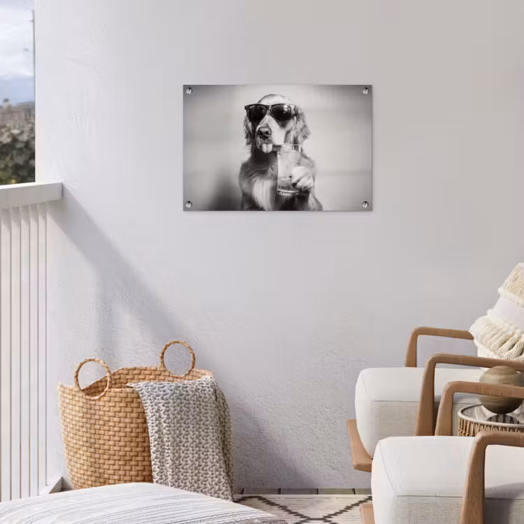 Golden retriever - Hond - Zonnebril - Gkas tuinposter los doek klein -sfeer8