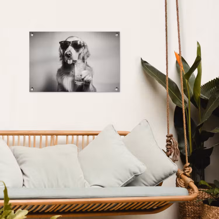 Golden retriever - Hond - Zonnebril - Gkas tuinposter los doek klein -sfeer7