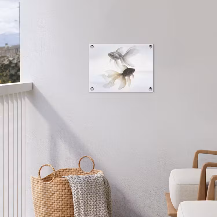 Goudvissen - Modern - Wit tuinposter los doek klein -sfeer8