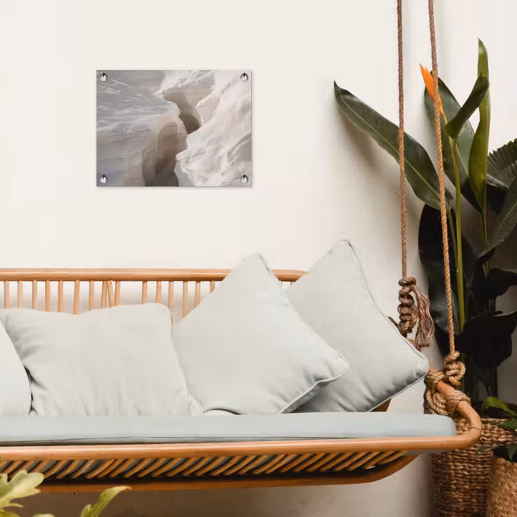 Kloof - Wit - Sneeuw tuinposter los doek klein -sfeer7