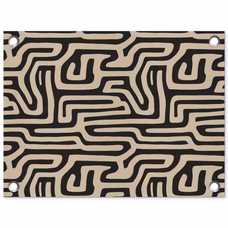 Grafisch - Lijnen - Zwart tuinposter los doek klein 239 -3d