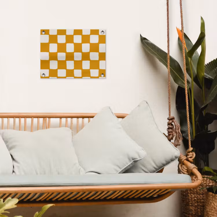 Grafisch - Patroon - Oker tuinposter los doek klein 239 -sfeer7