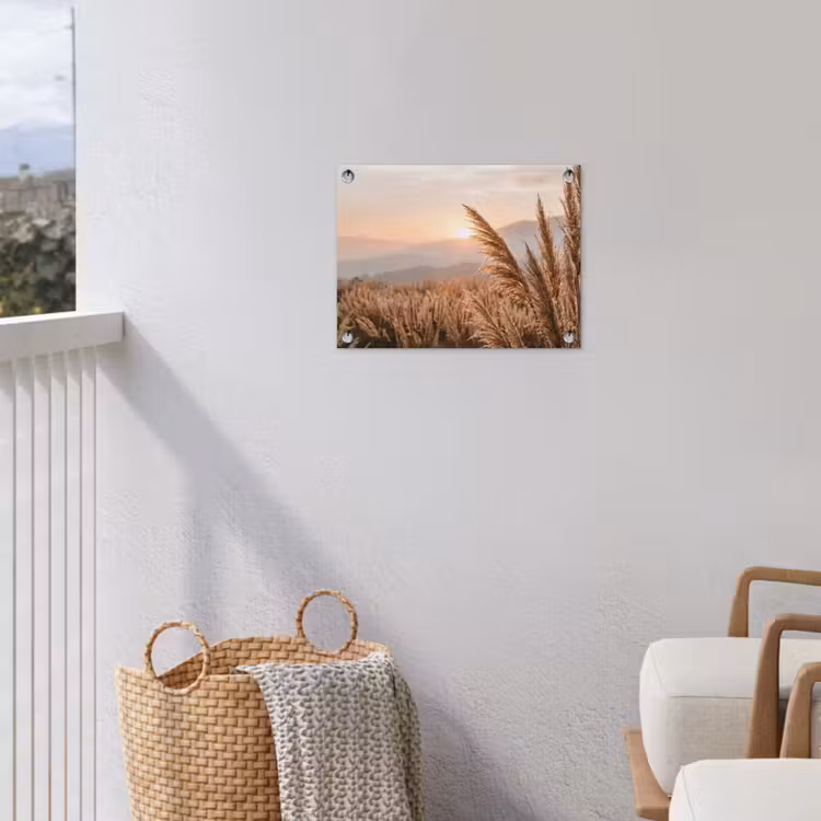 Gras - Veld - Zon - Natuur tuinposter los doek klein -sfeer8