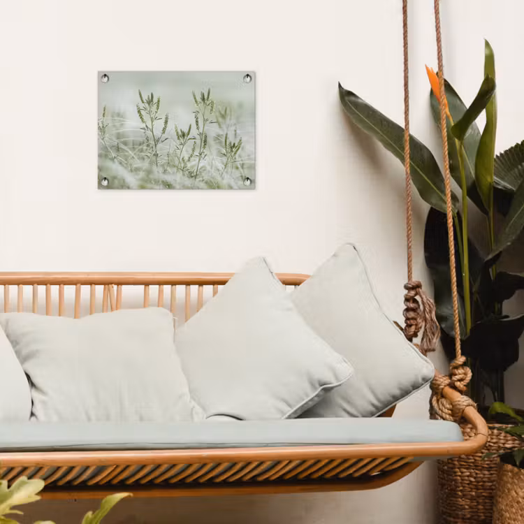 Grassen - Minimalistisch - Groen tuinposter los doek klein -sfeer7