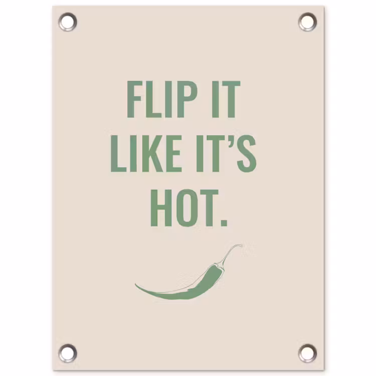 Groen - Quote - Zomer - Chilipeper tuinposter los doek klein -3d