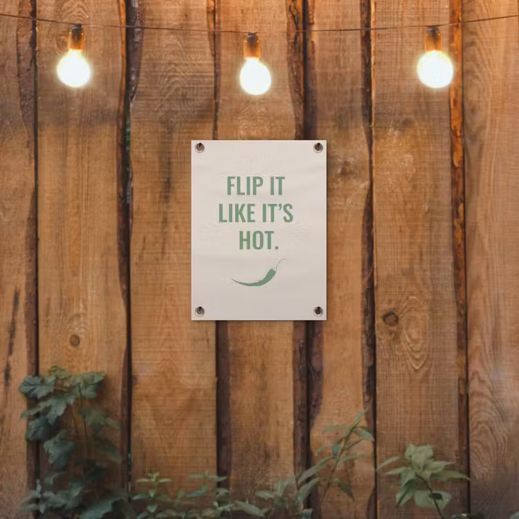 Groen - Quote - Zomer - Chilipeper tuinposter los doek klein -sfeer1