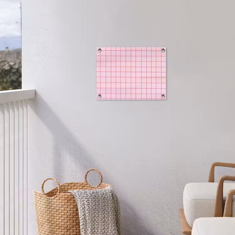 Raster - Patroon - Roze tuinposter los doek klein 239 -sfeer8