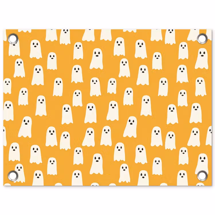 Halloween - Spookjes - Oker tuinposter los doek klein 239 -3d