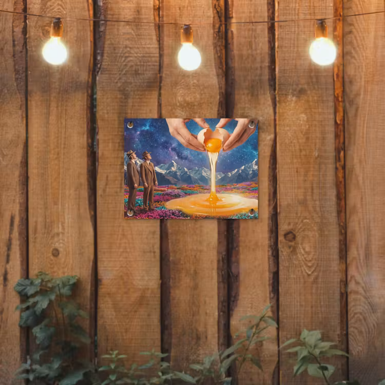 Garden Poster - Hands - Egg - Surrealism - Handen - Ei - Surrealisme tuinposter los doek klein