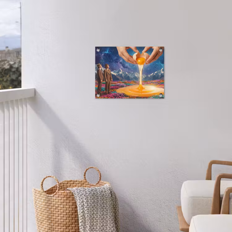 Garden Poster - Hands - Egg - Surrealism - Handen - Ei - Surrealisme tuinposter los doek klein
