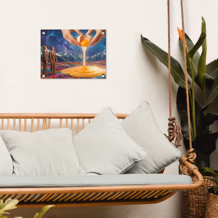 Garden Poster - Hands - Egg - Surrealism - Handen - Ei - Surrealisme tuinposter los doek klein