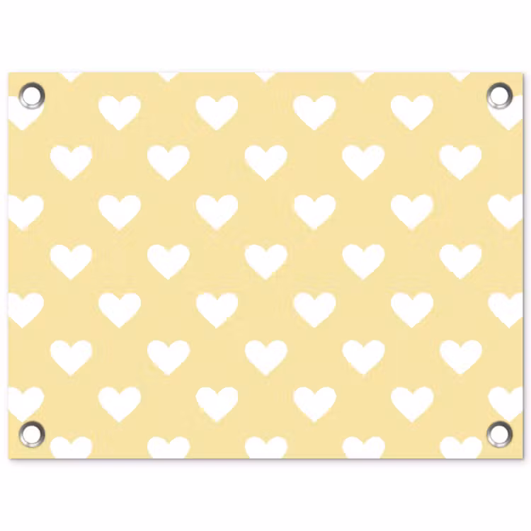 Hartjes - Patroon - Geel tuinposter los doek klein 239 -3d