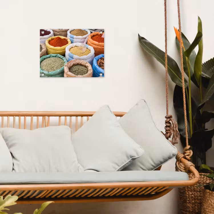 Garden Poster - Herbs - Bags - Market - Kruiden - Zakken - Markt tuinposter los doek klein