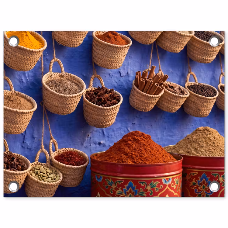 Garden Poster - Herbs - Baskets - Market - Kruiden - Manden - Markt tuinposter los doek klein