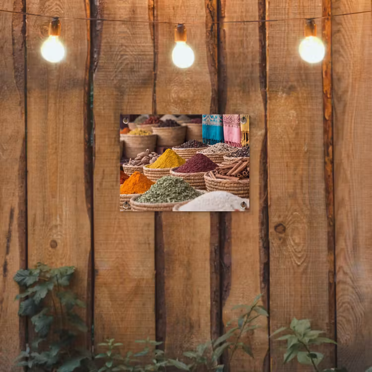 Garden Poster - Herbs - Baskets - Oriental - Kruiden - Manden - Oosters tuinposter los doek klein