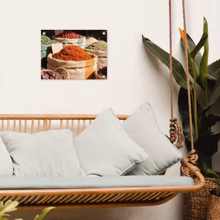 Garden Poster - Herbs - Market - Colorful - Kruiden - Markt - Kleurrijk tuinposter los doek klein