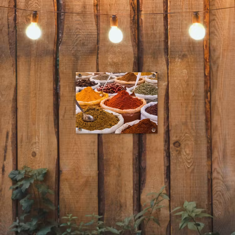 Garden Poster - Herbs - Market - Food - Kruiden - Markt - Eten tuinposter los doek klein