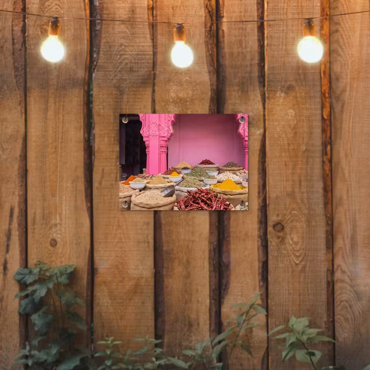 Garden Poster - Herbs - Market - Pink - Kruiden - Markt - Roze tuinposter los doek klein