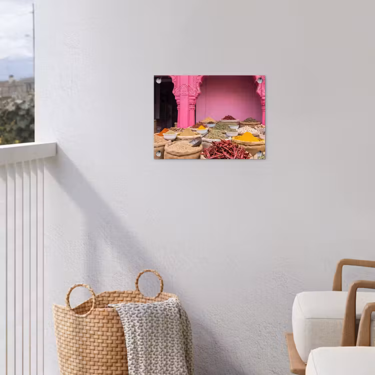 Garden Poster - Herbs - Market - Pink - Kruiden - Markt - Roze tuinposter los doek klein