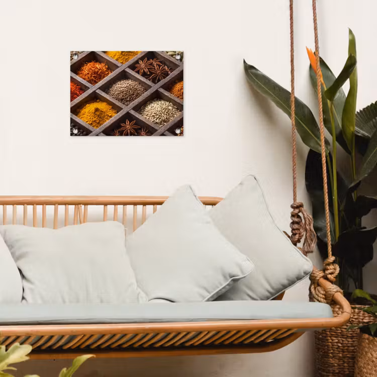 Garden Poster - Herbs - Wood - Food - Kruiden - Houten - Eten tuinposter los doek klein