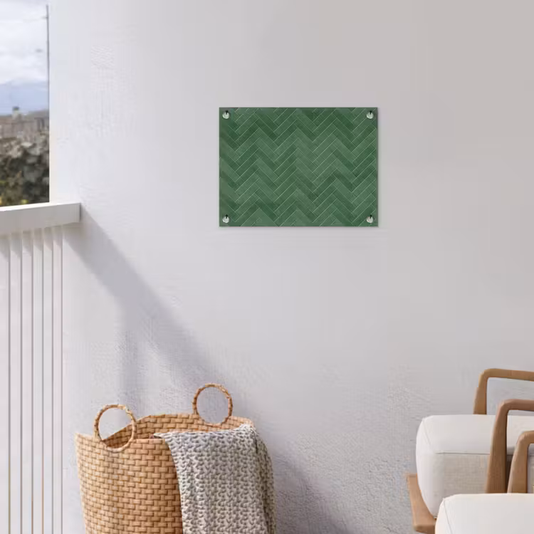Visgraat - Wandtegel - Bosgroen tuinposter los doek klein 239 -sfeer8