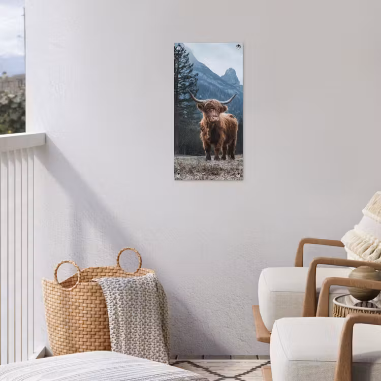 Hooglander voor Bergen tuinposter los doek klein -sfeer8