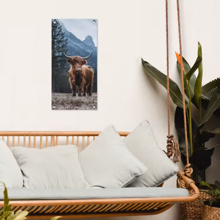 Hooglander voor Bergen tuinposter los doek klein -sfeer7