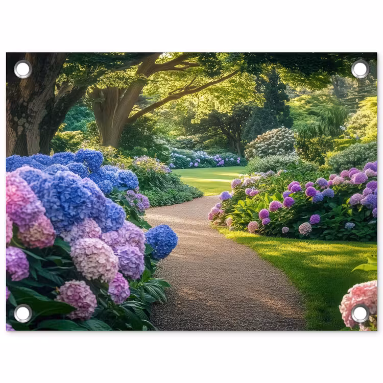 Hortensia- Park - Pad tuinposter los doek klein -3d
