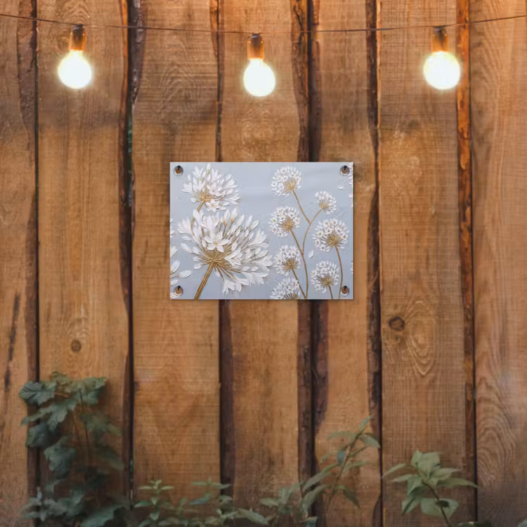 Illustratie - Bloemen - Blauw tuinposter los doek klein -sfeer1