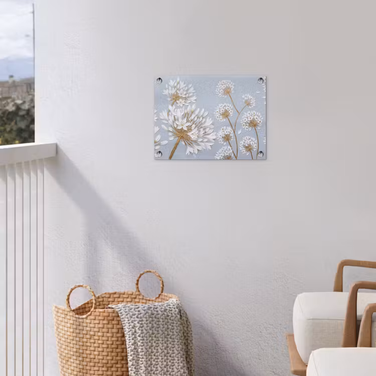 Illustratie - Bloemen - Blauw tuinposter los doek klein -sfeer8