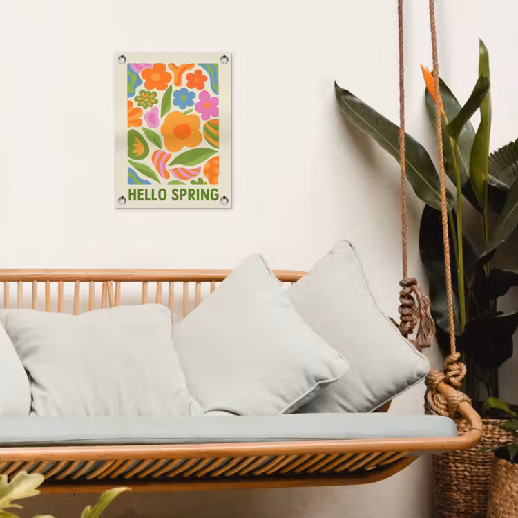 Illustratie - Bloemen - Quote - Kleurrijk tuinposter los doek klein -sfeer7