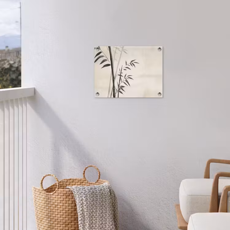 Japandi - Bamboe - Beige tuinposter los doek klein -sfeer8