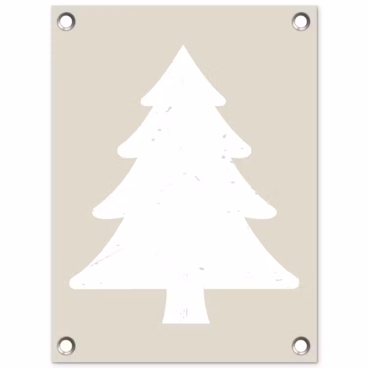 Japandi - Kerstboom - Beige - Kerstversiering tuinposter los doek klein -3d