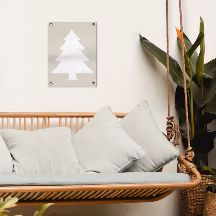 Japandi - Kerstboom - Beige - Kerstversiering tuinposter los doek klein -sfeer7