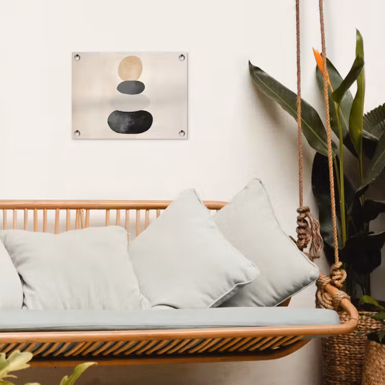 Japandi - Wabi sabi - Beige tuinposter los doek klein -sfeer7